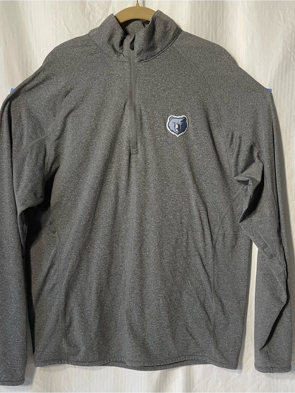 Men's Lightweight Gray 1/4 Zip Pullover with Grizzly Logo